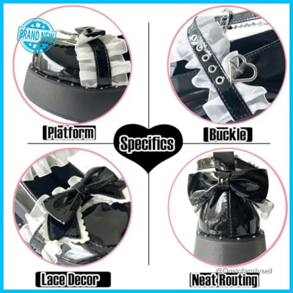 Chunky Heel Mary Jane Platform Shoes Y2K Kawaii Lolita Harajuku Goth Style
